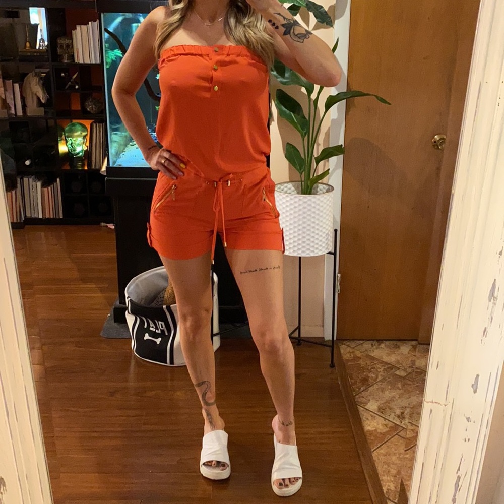 Cache strapless romper